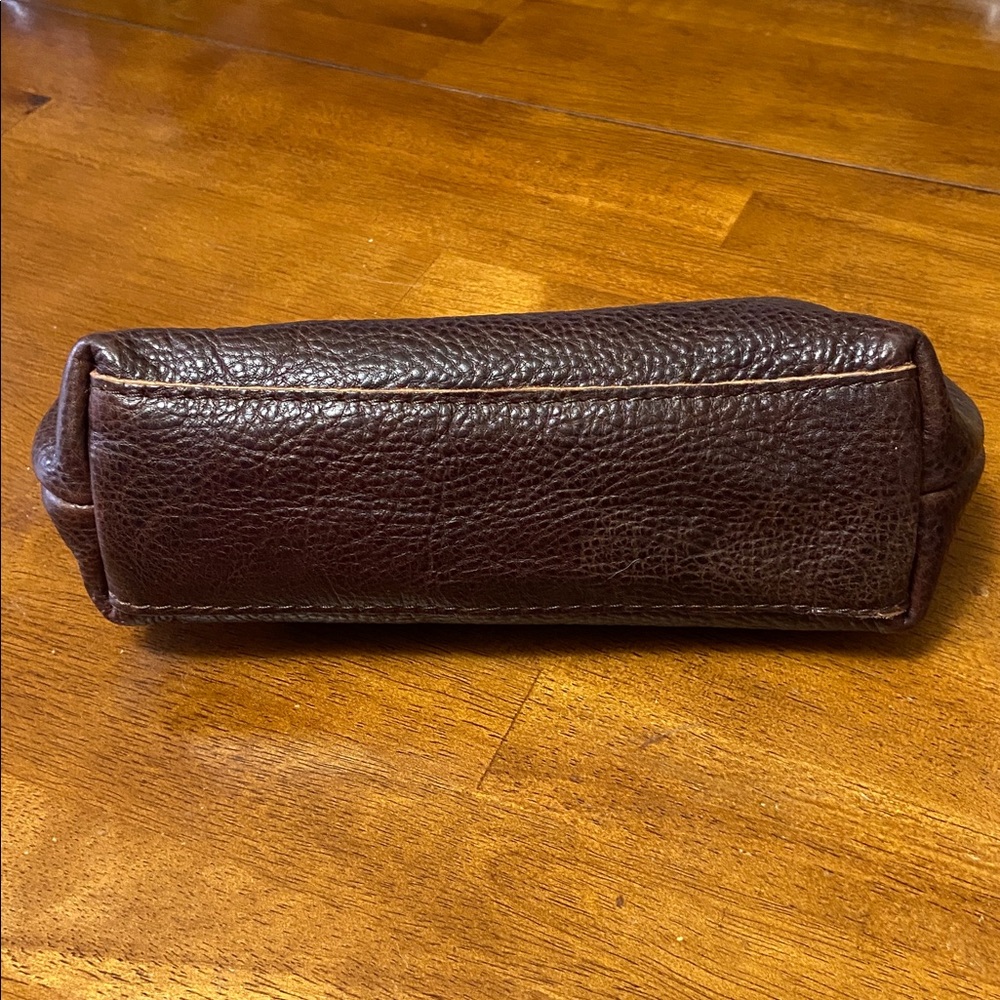 Portland Leather Dark Brown Cosmetic Case - Picture 3 of 6